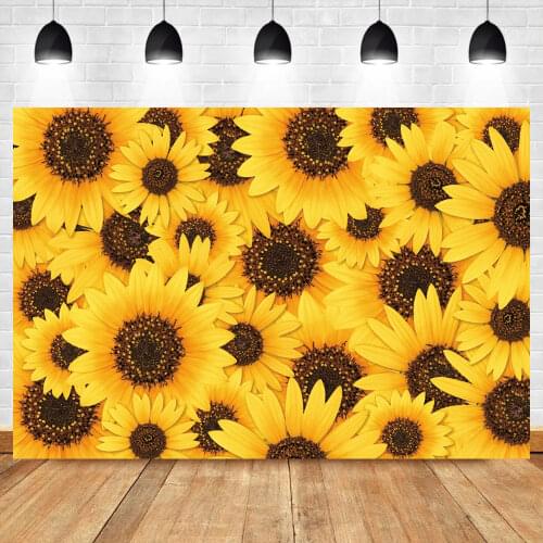 Laeacco Blossom Sunflowers Yellow Party Decor Rural Baby Scenic Photography Background Photo Backdrop For Photo Studio Photocall
