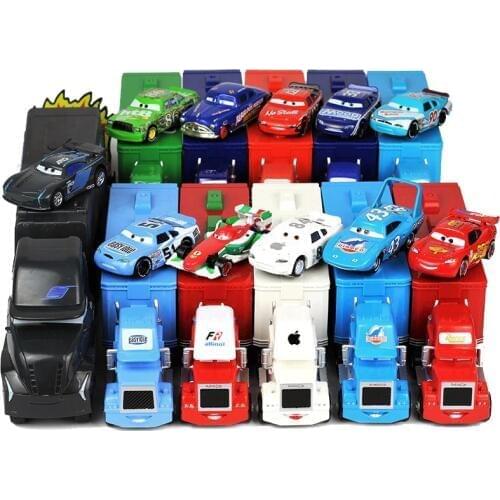 Disney Pixar Cars 27 Styles Mack Truck +Small Car McQueen Jackson Storm 1:55 Diecast Metal Alloy And Plastic Modle Car Toys Gift