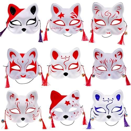 NEW Japan Fashion Popular Halloween Cospaly Cat Masks Anime Fox Festival Makeup Performance Ball Party Mask Womens Men Unisex