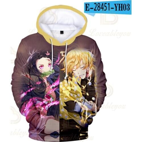 2020 Hot Sale Men Hoodie Demon Slayer Kimetsu No Yaiba 3D Hoodies Sweatshirt Boys Girls Casual Jacket Coat Children Clothes