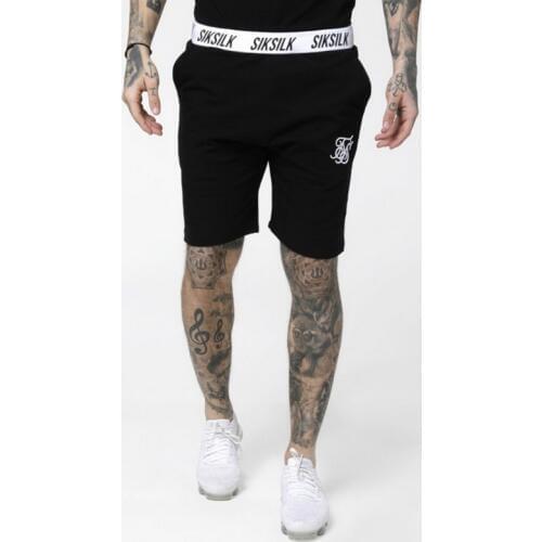Men summer Sik Silk embroidery gyms Fitness Bodybuilding Casual Joggers workout Brand sporting short pants Sweatpants Sportswear