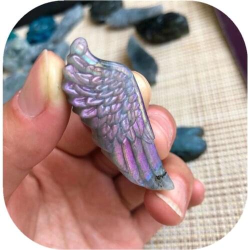 Natural Hand Carved Healing crystal Labradorite Stone Rose flower Necklace Jewelry Gifts