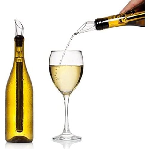 Ice Wine Chiller Stainless Steel Cooler Stick With Wine Pourer Beer Beverage Stick Cooling Rapid Iceless Kitchen Bar Accessories