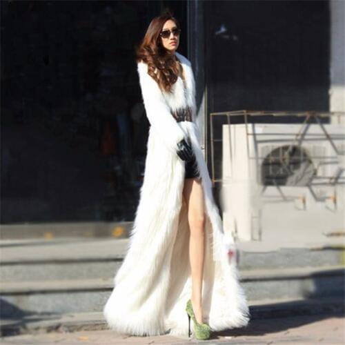 Faux Fur Coat Women Black White Rose Red S-3XL Plus Size Long Fox Fur Jacket 019 New Autumn Winter Fashion Loose Slim Coat LR260