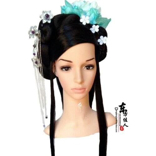 Tale of Seven Fairy Ladies Hair Wig with Hair Accessory 8 designs stage performance Chinese princess empress hair wigs