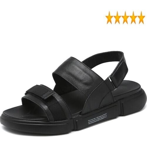 Summer Men Luxury 2021 Genuine Leather Beach Sandals Shoes Leisure Breathable High Quality Sandalias Outdoor Footwear