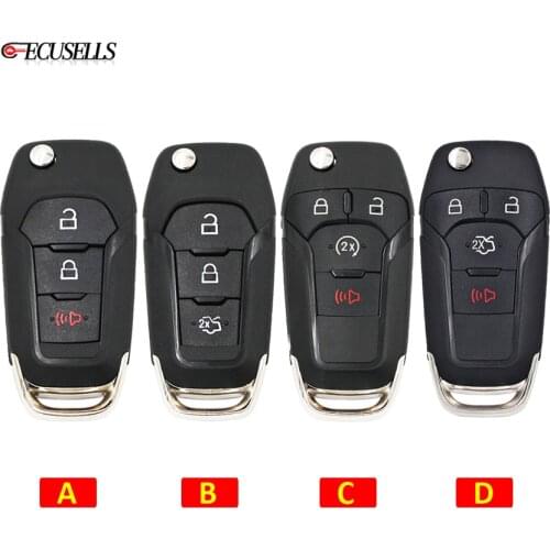 Folding Flip 2+1/3/3+1 Button Remote Key Shell Case FCC ID: N5F-A08TAA for Ford Fusion Edge Explorer 2013-2015 HU101 Uncut Blade