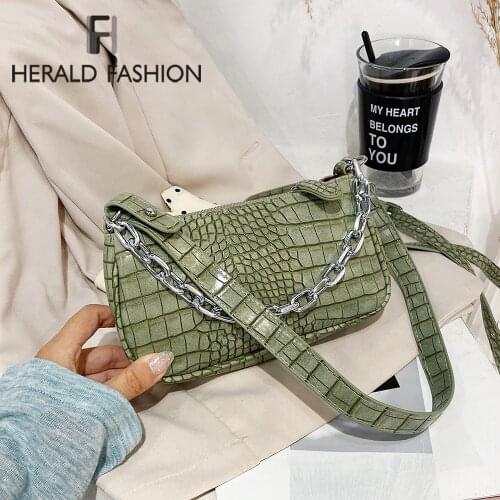 Stone Pattern PU Leather Armpit Bag For Women 2020 Solid Color Metal Chain Shoulder Handbags Female Travel Fashion Hand Bag