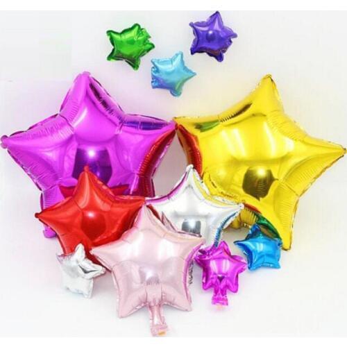 Balloons mylar shiny star heart shaped for Gift Craft Birthday Wedding Party baby shower favor Decoration DIY