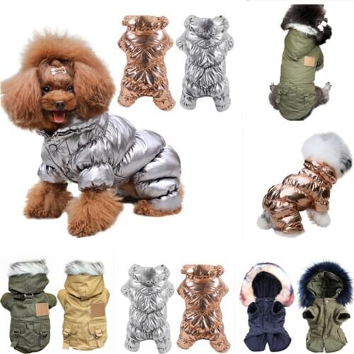 XS-2XL Soft Fur Hoodie Warm Cotton Dog Clothes For Small Dogs Windproof Pet Jacket Dog Coat Winter Clothing