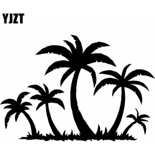 YJZT 17X11.8CM Palms Tropical Tree Fashion Whole Body Car Sticker Plant Vinyl Decal C25-0361