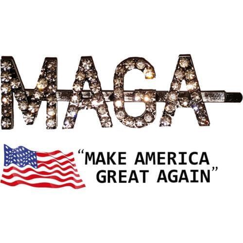 "MAGA" Make America Great Again Words Hairclip blingbling Letters Hair Pin for USA Ladies and Girls