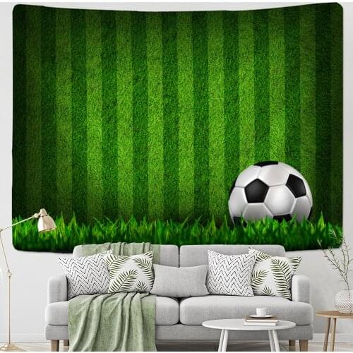 Green Grassland Football Field Tapestry Wall Hanging Spanish Football Carpet Bohemianwind Hippie Room Decor Background Cloth
