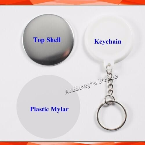 1-1/2" 37mm 100 Sets Plastic KeyChain Badge Button Supply Materials for Pro Badge Button Maker