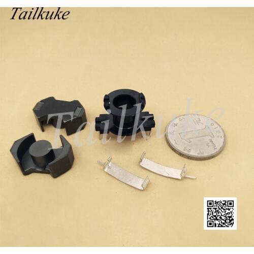 10sets/lot RM8 Magnetic Core Vertical 6+6 Skeleton High Frequency Transformer Ferrite Core PC40 Plane with Steel Clip