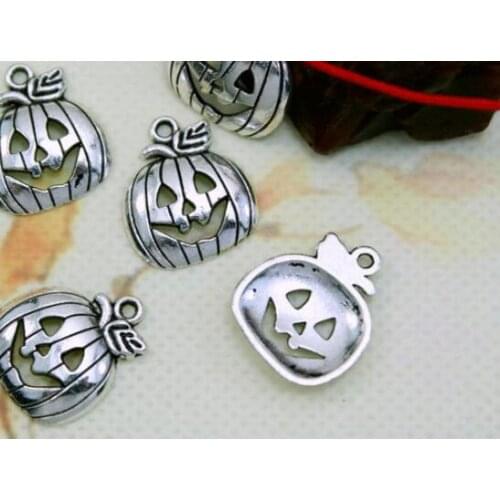 10pcs/lot Tibetan Silver Pumpkin mask bracelet Pendants Handmade Decorative Metal DIY Jewelry Alloy accessories vh5d