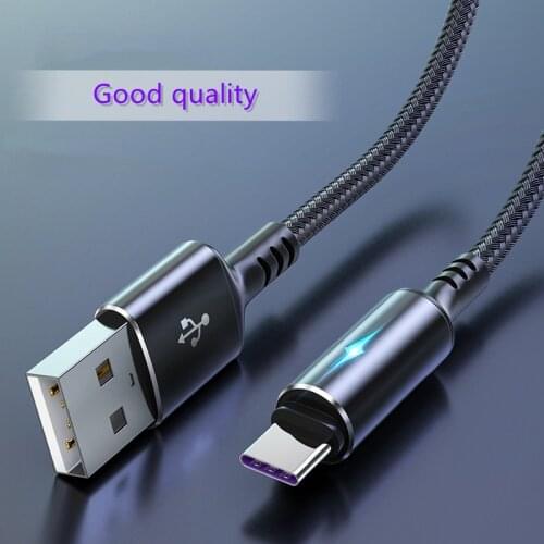 3A LED USB Type C Cable For Xiamo mi Fast Charging Mobile Phone USB C Charger Type-C Data Cord Charge Cables For Samsung S10 S9