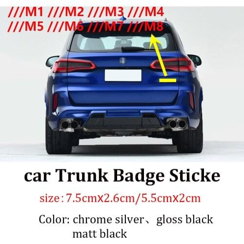 3D ABS For BMW M M1 M2 M3 M4 M5 M6 M7 M8 Logo Rear Emblem Car Trunk Styling Accessories Badge Sticker Chrome Glossy Matte Black