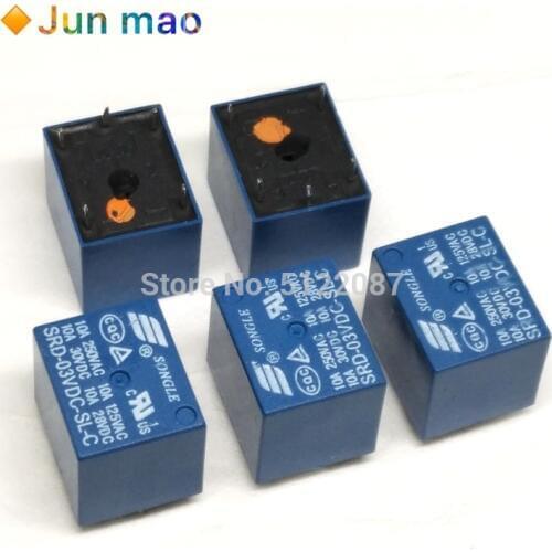 5PCS Relays SRD-03VDC-SL-C Rele 3V 10A 250VAC 10A 30VDC Power Time Relay 5PIN Relay 03V Original High Quality