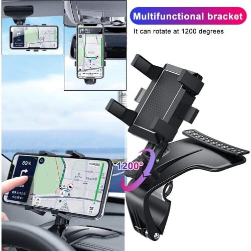 Multifunctional Car Mobile Phone Bracket GPS Mount In Dashboard Rear View Mirror Sunshade Baffle Phone Holder With Parking Card