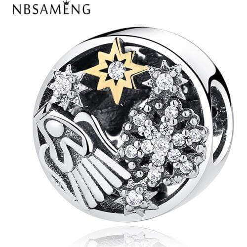 Authentic 925 Sterling Silver Charm Bead Celestial Wonders Crystals Beads Fit Original Bracelet Women DIY Jewelry Making
