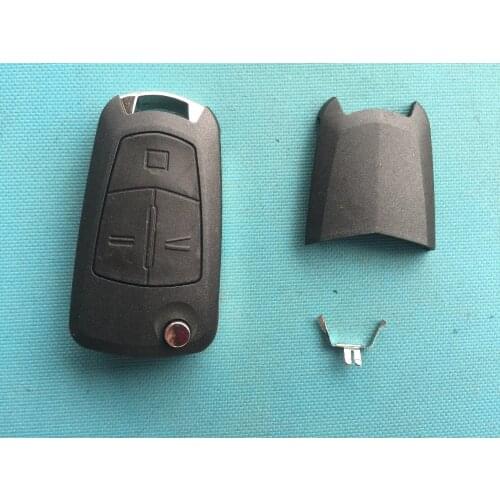 1Pcs 3 Buttons Remote Folding Shell Replacement Cover Case Uncut HU100 Blade For Opel Remote Flip Key Blank No Logo Accessories