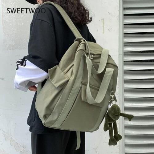 Color WomenS Waterproof Nylon Backpack Simple School Bag For Teenage Girl Shoulder Travel Bag School Backpack