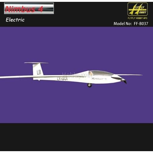 FlyFly Hobby Nimbus 4000mm Electric Glider with brake Fiberglass Fuselage Wooden Wing RC Model Airplane