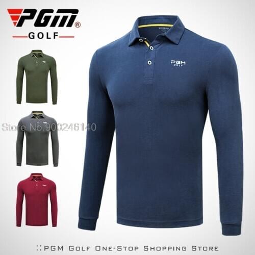 Spring Autumn Men Long Sleeve Golf T-Shirt 4 Colors Sports Men Golf Clothes Leisure Golf Shirt Turn Down Collar Casual Pullover