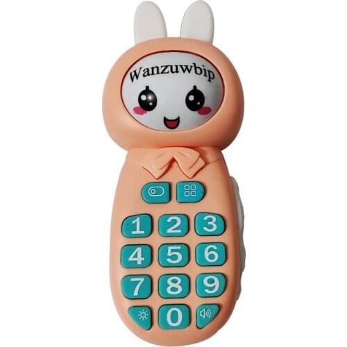Wanzuwbip Toy Mobiles,Children Appease Mobile Phones with Music,Electronic Learning Musical Mobile, Pink