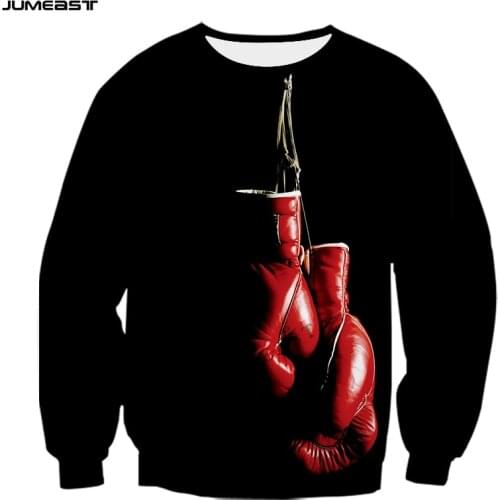 Jumeast Brand Men/Women 3D Printed Sweatshirt Hanging Boxing Gloves Long Sleeve Sport Pullover New Fashion Spring Tops Tees