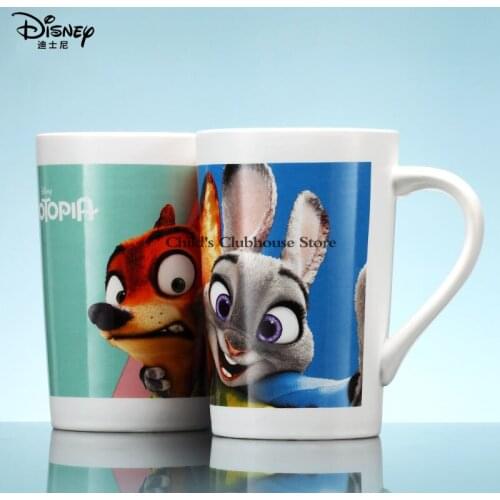 Disney Zootopia Ceramic Coffee Cup with Lid Mug Kids Cartoon Milk Cup Adult Water Cup Kids Cute Drinking Cup Disney Mug