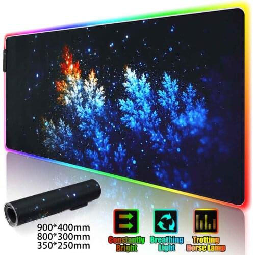 LED RGB Gaming Mouse Pad Large Gamer Mousepad USB Backlit Rainbow Non-Slip Rubber Computer Mat Keyboard Desk Pad