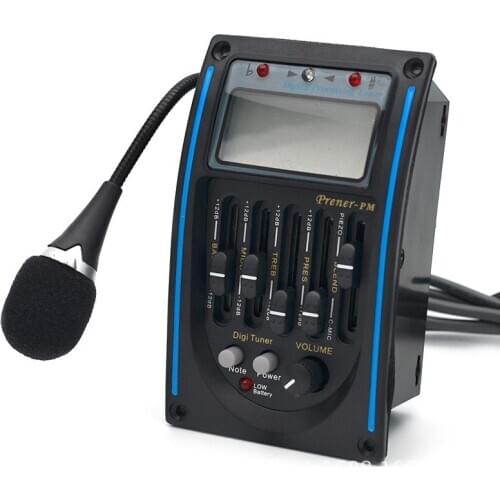 LC-5 5 Bands Acoustic Guitar Pickup EQ Preamp LCD Tuner Piezo Pickup Equalizer System with Micro Phone