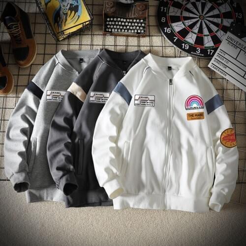 Mens Womens autumn Boy Baseball Jacket Men Fashion Mens Slim Fit Sweatshirts Casual Coat Sweater Cardigan