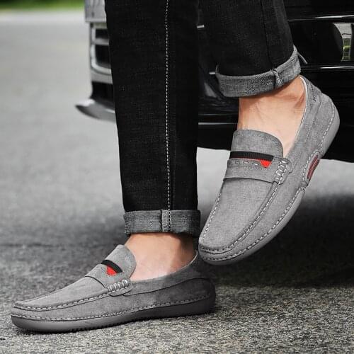 Autumn Loafers Soft Comfortable Genuine Leather Men Peas Shoes driving shoes Lightweight Comfortable Casual Slip-on Shoes