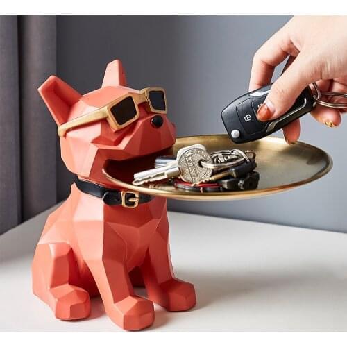 Nordic Decoration Home Geometric Cool Dog Decorative Statue Multifunctional Storage Box Desk Accessories Modern Art Sculpture