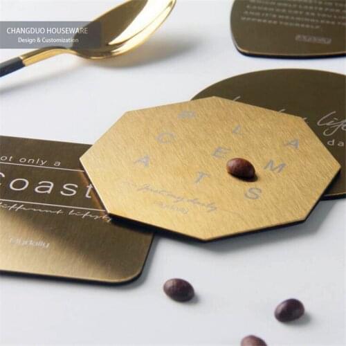 New INS Nordic Stainless Steel Plating Gold Coaster Thickerned Insulation Placemat Bowl Pad Home Bar Drinking Coasters