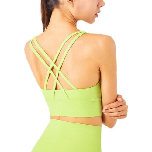 2021 Summer New High Quality Sports Bra Women Gym Shockproof Yoga Pilates Bra Vest Cross Sexy Beautiful Back Running Cycling Bra