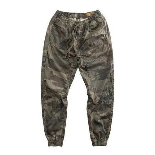 New spring and summer overalls womens elastic band plus size beam foot camouflage pants field riding sports trousers