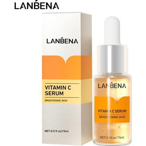 LANBENA Vitamin C Whitening Serum Hyaluronic Acid Face Cream Snail Remover Freckle Speckle Fade Dark Spots Anti-Aging Skin Care