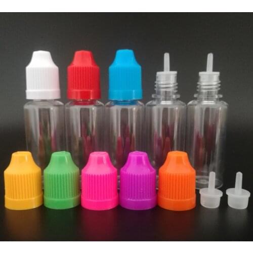 20ml PET E liquid Dropper Bottle With Childproof Cap and Long Thin Tips, 20ml Clear Empty Plastic Dropper Bottle, 100pcs/lot