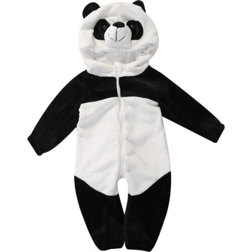 Pop Infant Toddler Baby Kid Boy Girl Warm Winter Panda Animal Overall Thicken Romper Jumpsuit Clothes Set