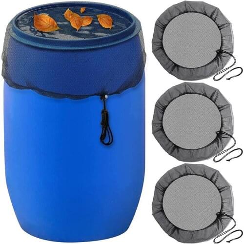 Outdoor Bucket Mesh Cover Net Portable Drawstring Rain Barrels Protector for Garden Courtyard Lawn Bucket