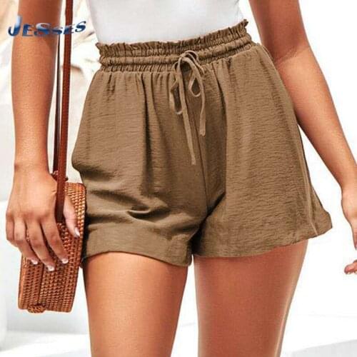 Casual Ladies Shorts Hot Sale Loose Large Sizes Bottoms Summer Wide-Leg A-line Shorts Summer Casual Lace Up Short For Female