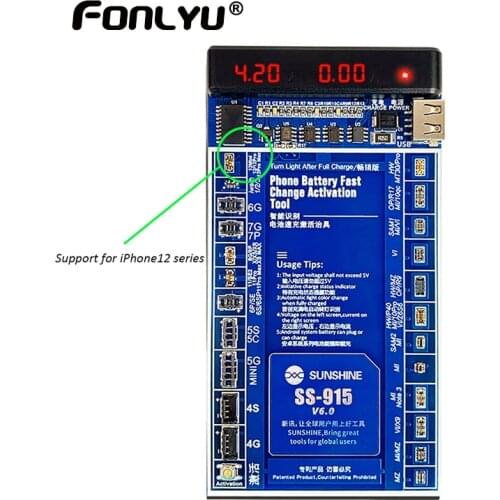 Sunshine SS-915 Universal Battery Activation Board For iPhone Huawei Xiaomi Quick Charge PCB Tool With USB Cable