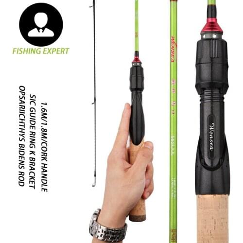 Japan Tackle Lure Horse Mouth Pole Ultra-light 1.68 M 1.8 M SIC Guide Ring Wheel Seat Carbon Ork Wood Handle Jigging Fishing Rod
