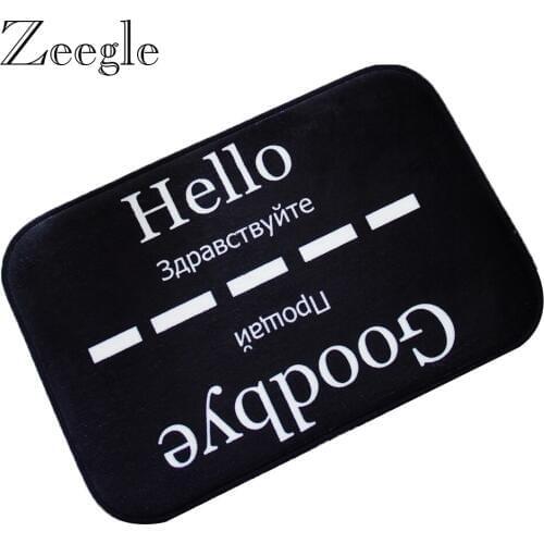 Zeegle Floor Mat Doormat Flannel Outdoor Rug Kitchen Carpet Absorbent Foot Mat Anti-slip Hallway Rug Indoor Carpet Door Mat