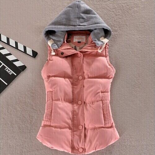 Womens cotton wool collar hooded down vest Hot high quality Brand New female winter warm Jacket&Outerwear YG 40
