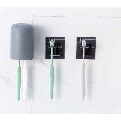 1SET Bathroom Sets Japanese-style Thick Circular Cups Toothbrush Holder PP Wash Tooth Mug with Toothbrush Storage Hook OK 0927